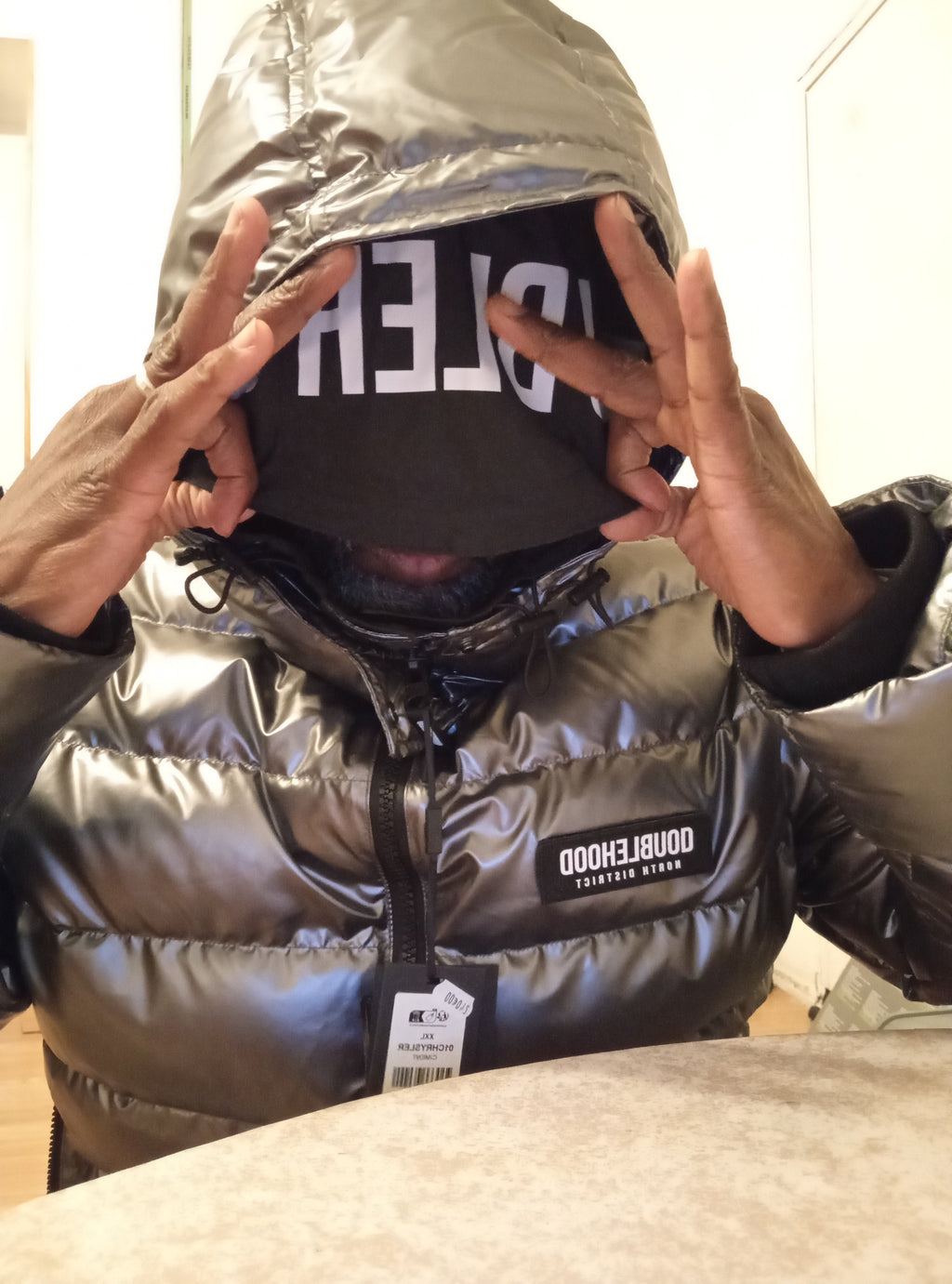 Doublehood puffer jacket